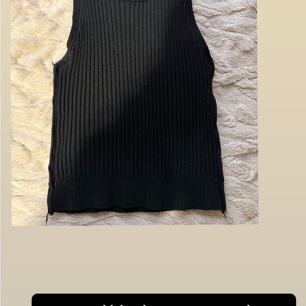 Black Ribbed Sleeveless Top